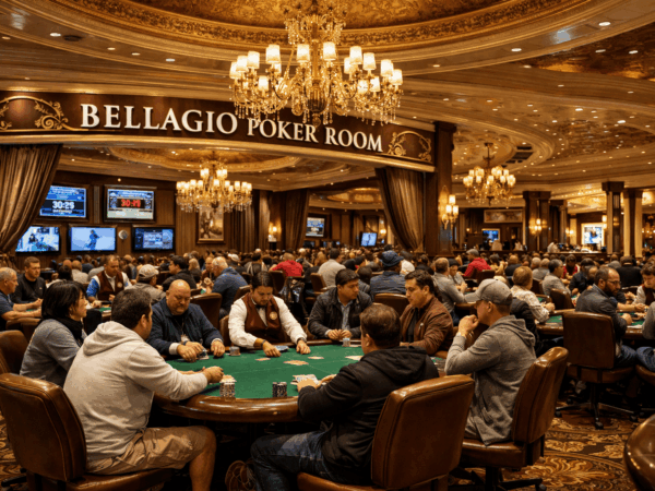 L&rsquo;ambiance unique de la salle de poker Bellagio Poker Room aux USA